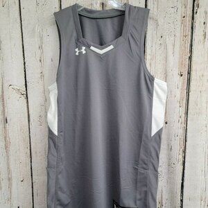 Men's Small Under Armour Practice Basketball Jersey‎ Mesh Tank Top Gray NWOT!